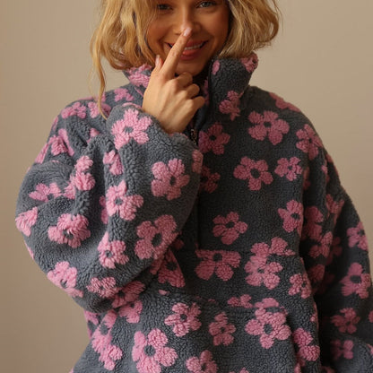 Silky Floral Hooded Sweatshirt For Women | Marielle