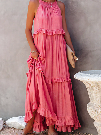 Dainty Tiered Ruffle Long Dress For Women | Lara