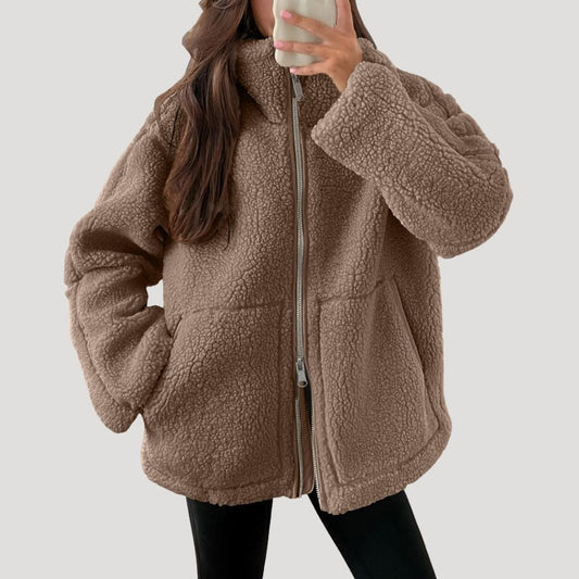 Lakeside Teddy fleece zip-up jacket for women | Noelle