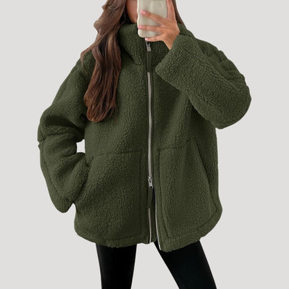 Lakeside Teddy fleece zip-up jacket for women | Noelle