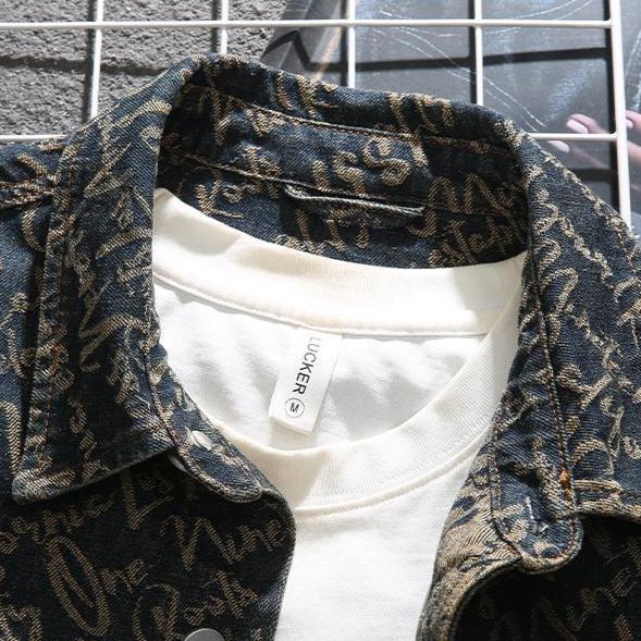 Rose Embroidered Button Front Jacket for Men | Cassian