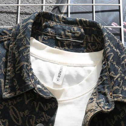 Rose Embroidered Button Front Jacket for Men | Cassian