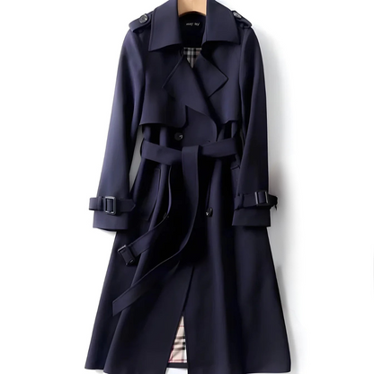 Printed Belted Double Breasted Trench Coat for Women | Elara