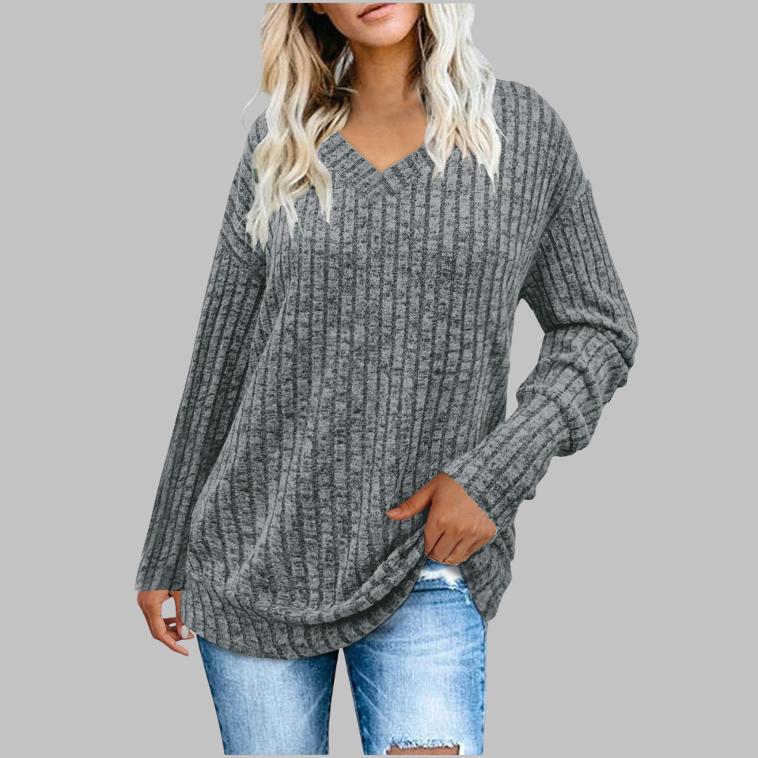 Orchard Comfy V Neck Long Sleeve Top For Women | Alina