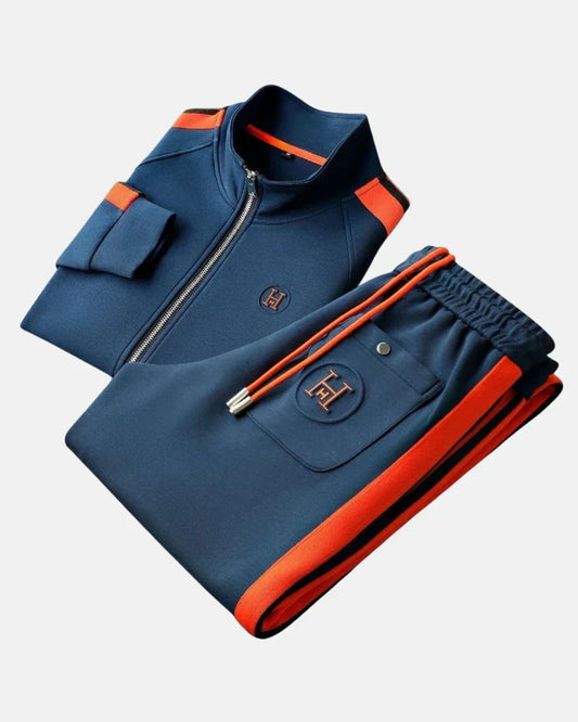 Satin Athletic Zip Up Tracksuit Set For Men | Marco