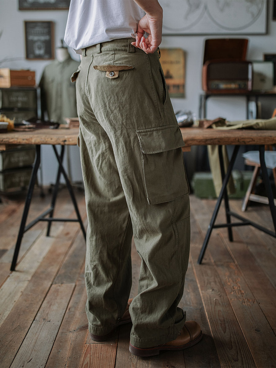 Glittering Heritage Utility Trousers with Reinforced Details for Men | Owen
