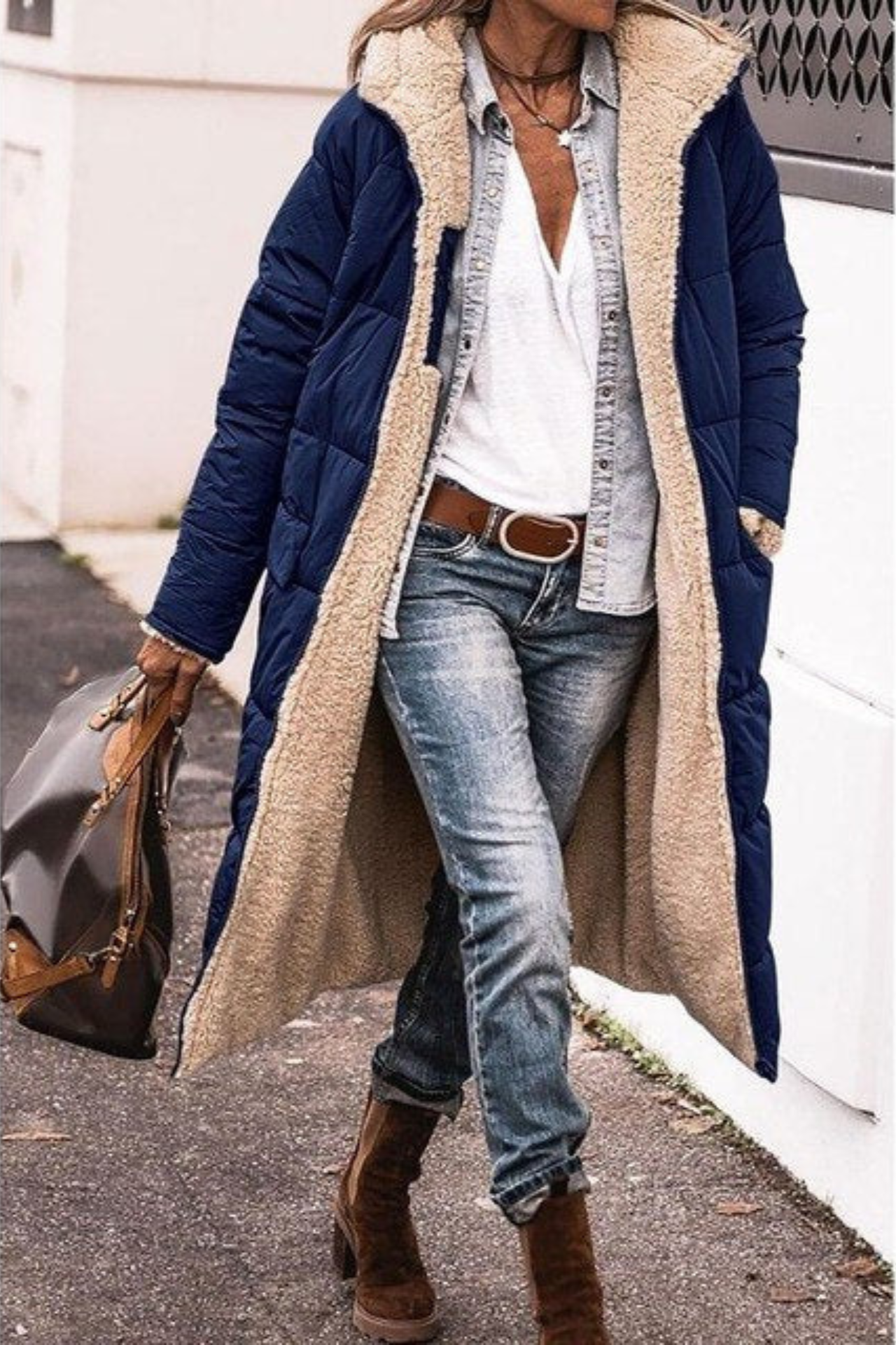 Antique Elegant Reversible Long Coat For Women | Elvie