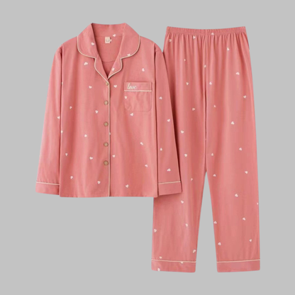 Layered Cozy Long Sleeve Top And Trousers Lounge Set For Women | Serelune