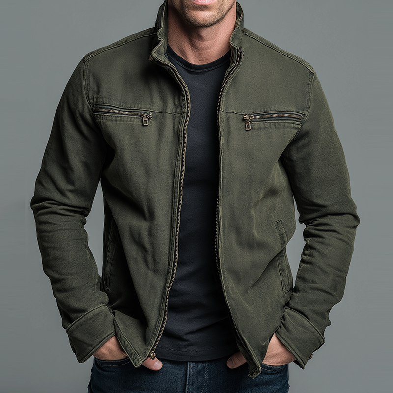 Buttery Vintage Style Zip Jacket For Men | William