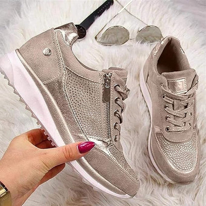 Relaxed Zip-up comfort sneakers for women | Gavriel