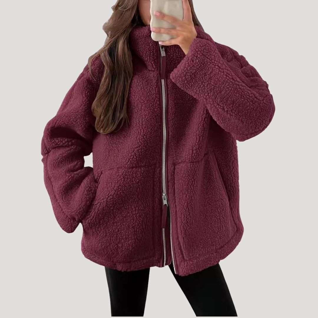 Lakeside Teddy fleece zip-up jacket for women | Noelle