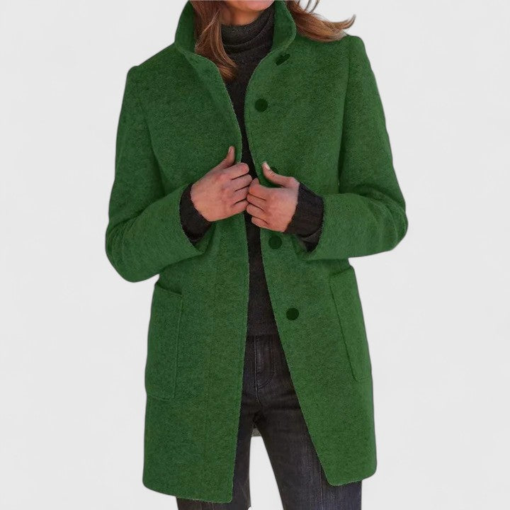 Natural Classic Mid Length Coat For Women | Ardelia