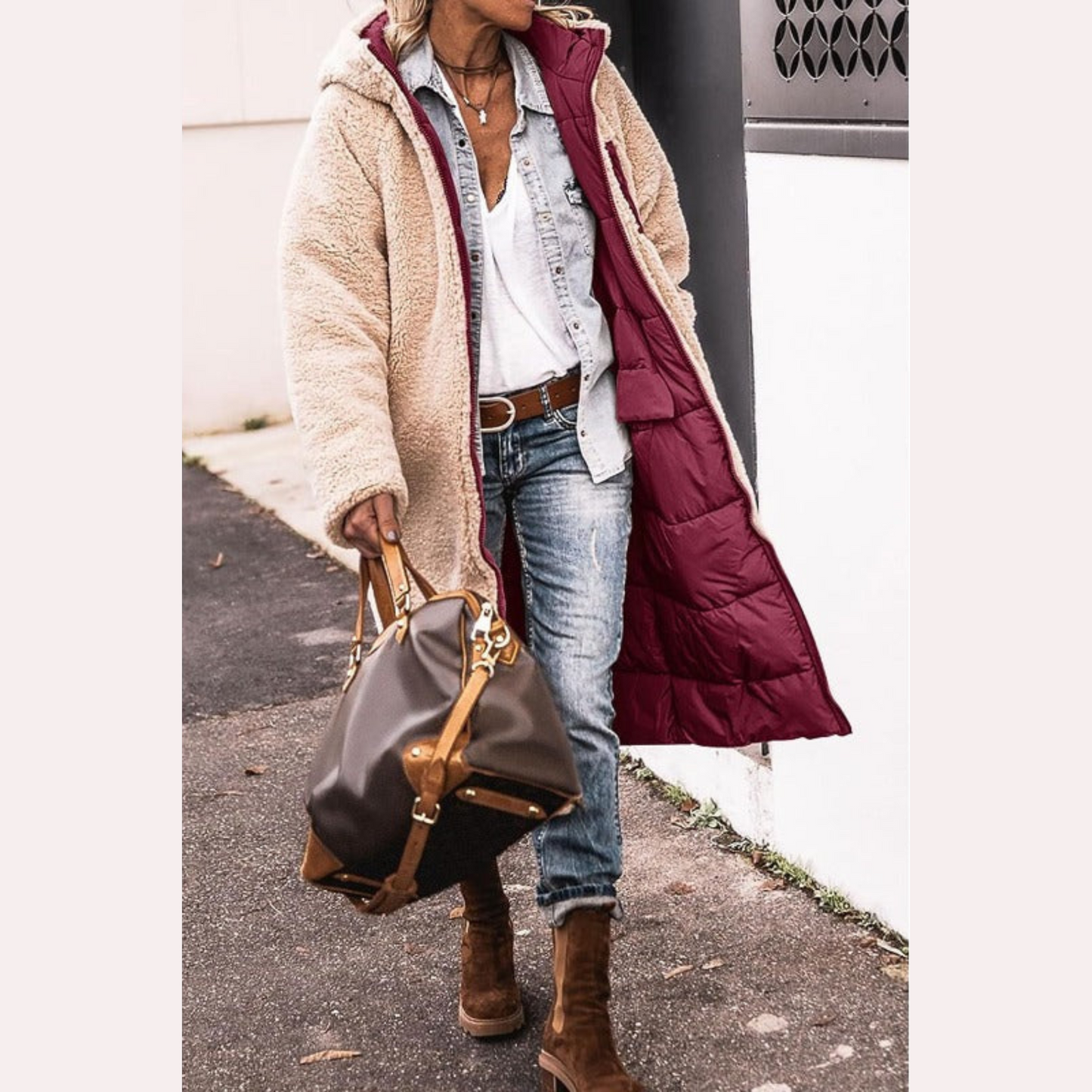 Editorial Long Reversible Coat For Women | Dona