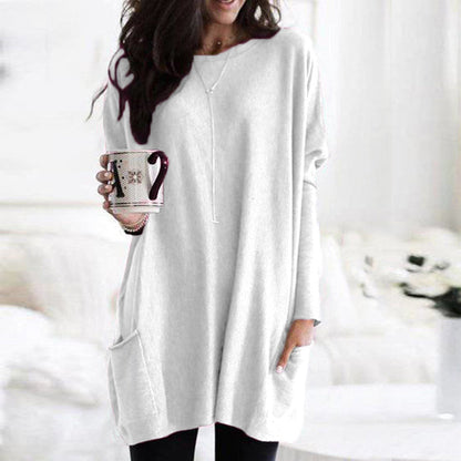 Snug Relaxed Long Sleeve Pocket Tunic For Women | Mirelith