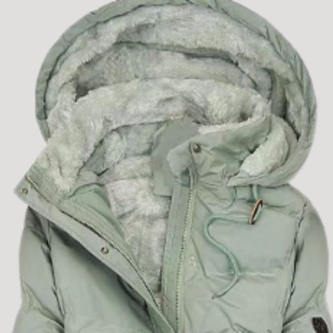 Moorland Long hooded winter coat for women | Celeste