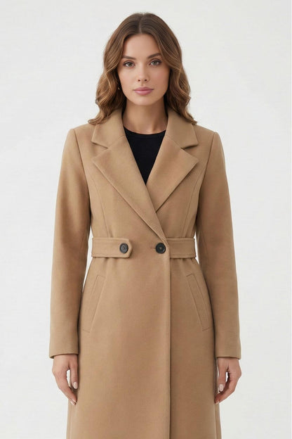 Curated Long Tailored Double Breasted Coat For Women | Arlena