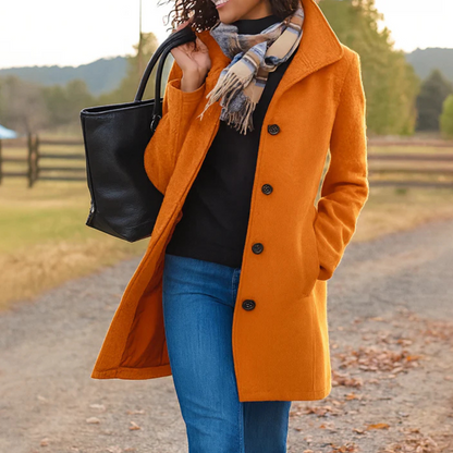 Awake Classic Button Front Heritage Coat For Women | Emilia