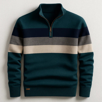 Wise Stripe Quarter-Zip Sweater For Men | Ronan