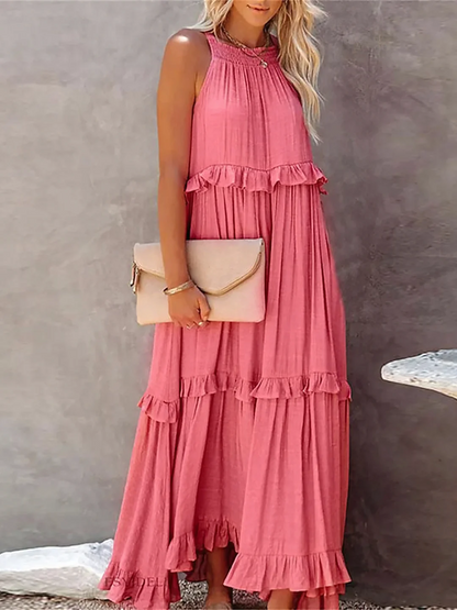 Dainty Tiered Ruffle Long Dress For Women | Lara