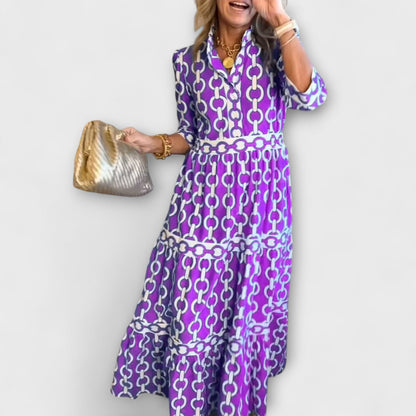 Steadfast Midi dress with chain pattern for women | Juliette