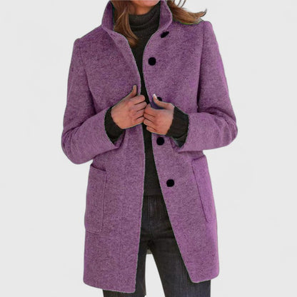 Natural Classic Mid Length Coat For Women | Ardelia