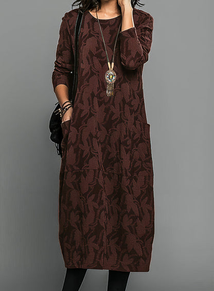 Amber Long Sleeve Printed Midi Dress for Women | Mirella