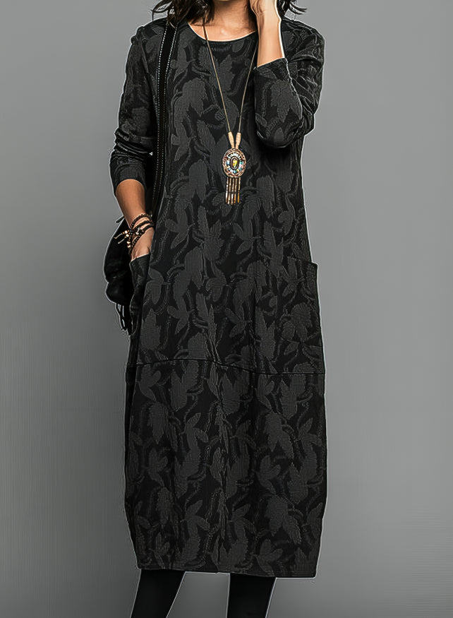 Amber Long Sleeve Printed Midi Dress for Women | Mirella