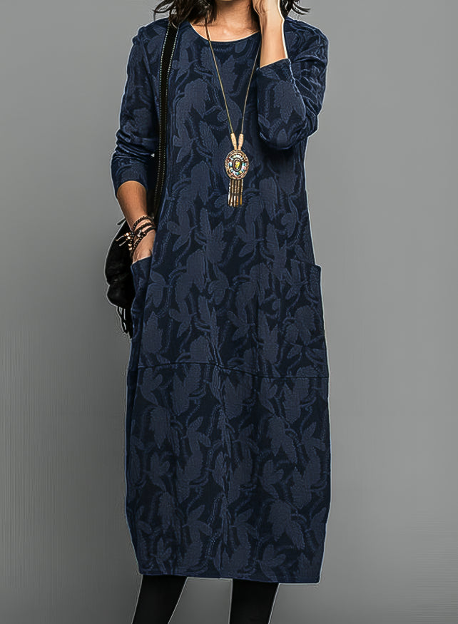 Amber Long Sleeve Printed Midi Dress for Women | Mirella