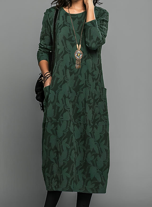 Amber Long Sleeve Printed Midi Dress for Women | Mirella