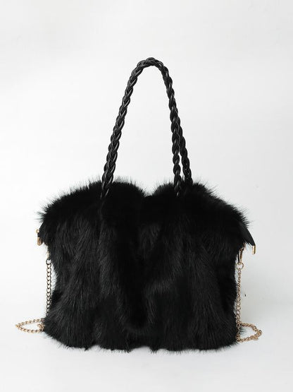 Coastal Plush Shoulder Tote Bag For Women | Ellie