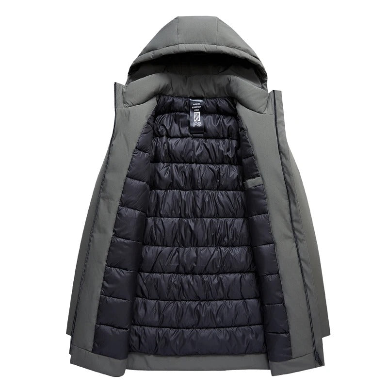 Slate Warm hooded winter parka for men | Mario