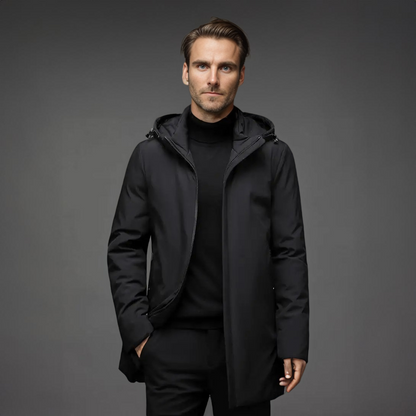 Slate Warm hooded winter parka for men | Mario