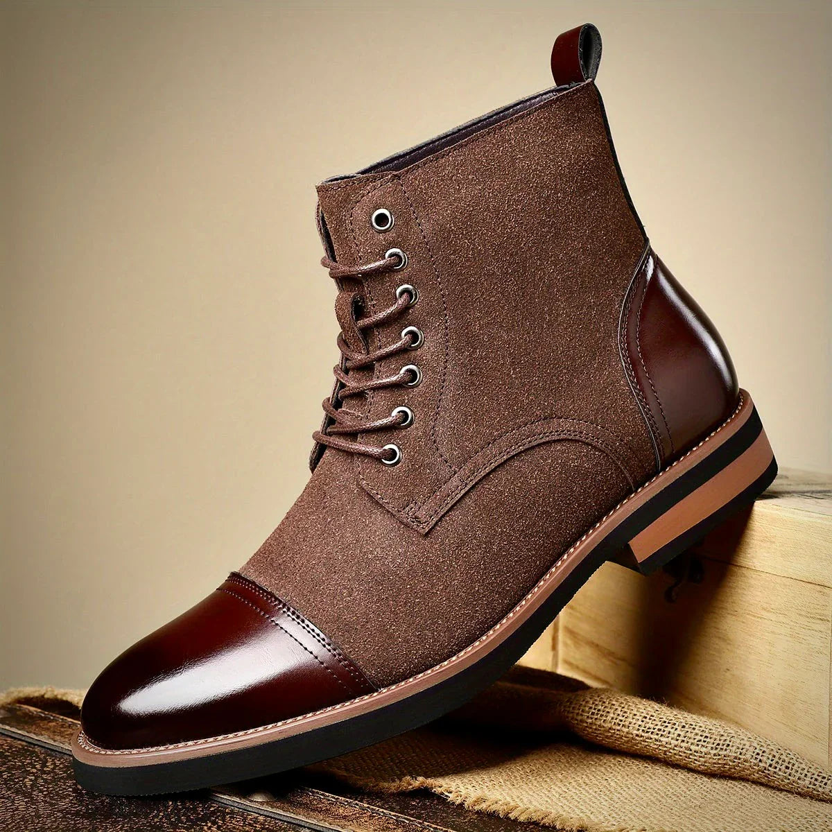 Raw Oxford Style Lace Up Boots For Men | Harrington