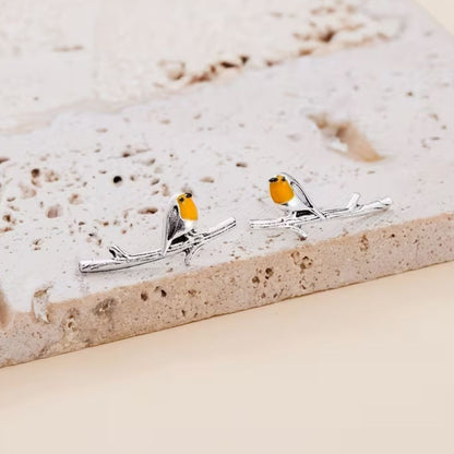 Reflective Bird earrings with robin-inspired design for women | Robinelle