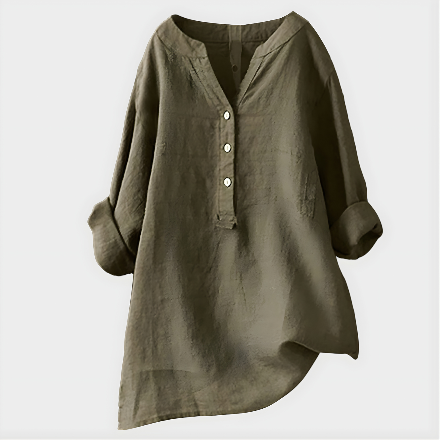 Silent Elegant V-neck blouse with relaxed silhouette for women | Veronique