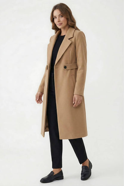 Curated Long Tailored Double Breasted Coat For Women | Arlena