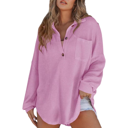 Slim Lightweight V-neck tunic blouse for women | Kathryn