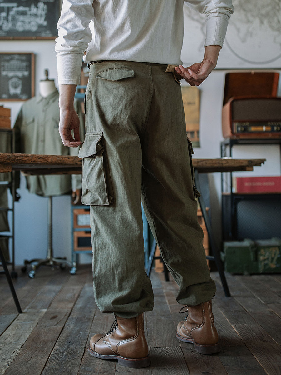 Glittering Heritage Utility Trousers with Reinforced Details for Men | Owen
