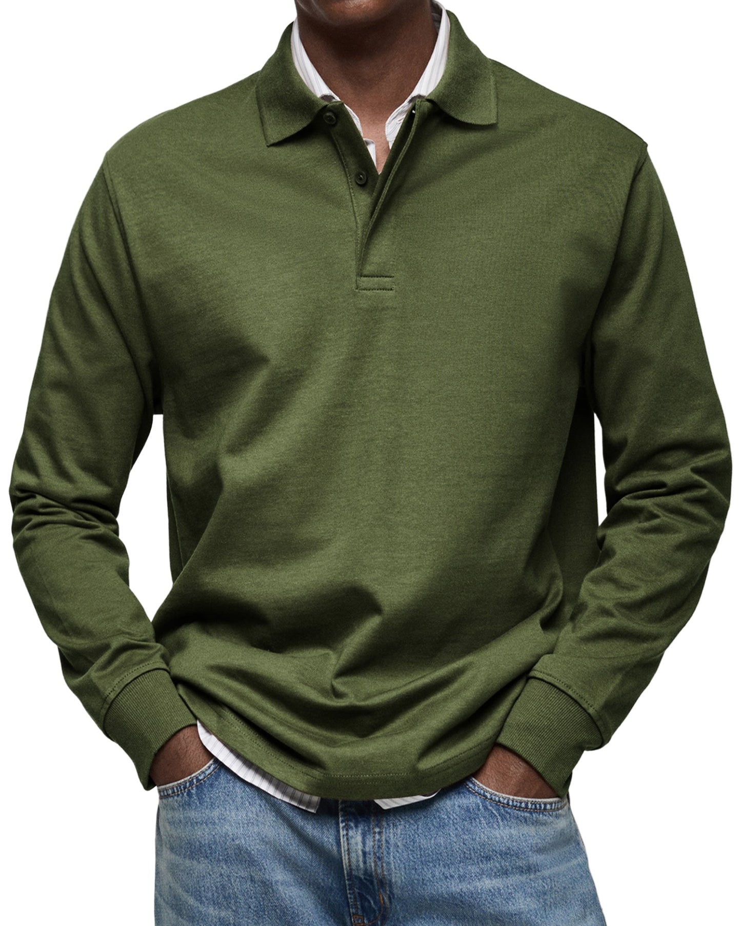 Riviera Classic Long Sleeve Polo Shirt For Men | Tristan