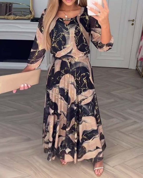 Crisp Printed Maxi Dress For Women | Amelisse