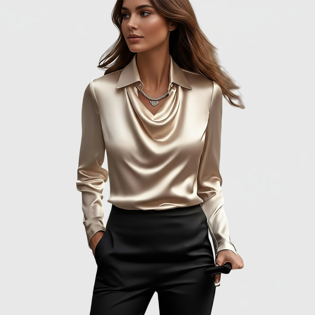 Loving Draped Neck Elegant Blouse For Women | Vivienne