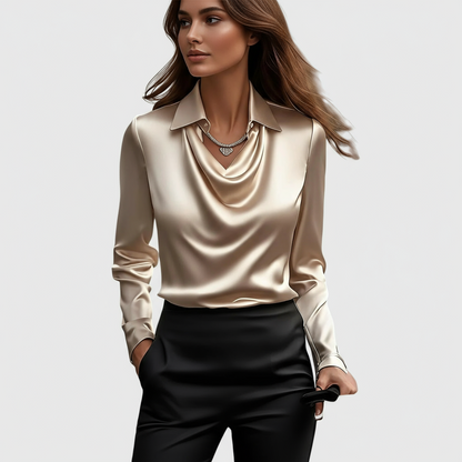 Loving Draped Neck Elegant Blouse For Women | Vivienne