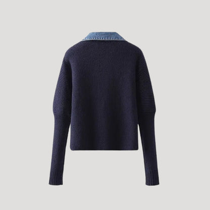 Hillside Knit cardigan with contrast trim for women | Selene