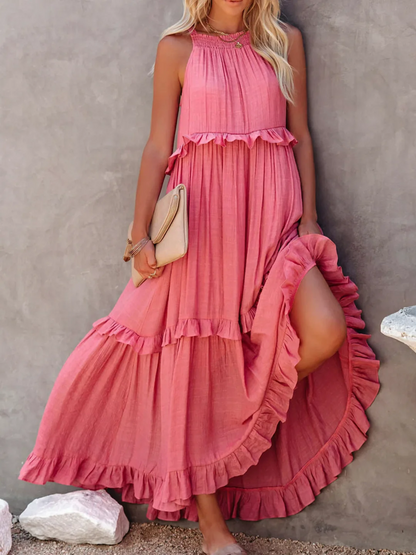 Dainty Tiered Ruffle Long Dress For Women | Lara