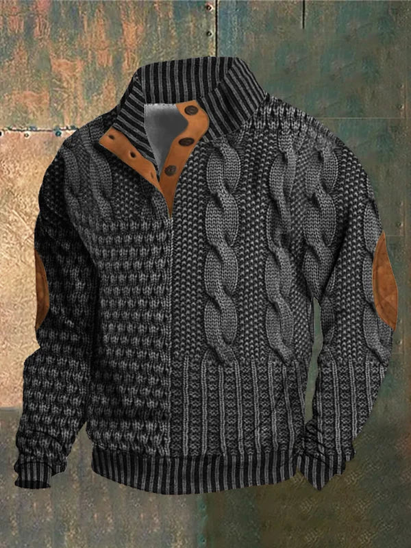 Slick Knitted jumper with elbow-patch detail for men | Finn