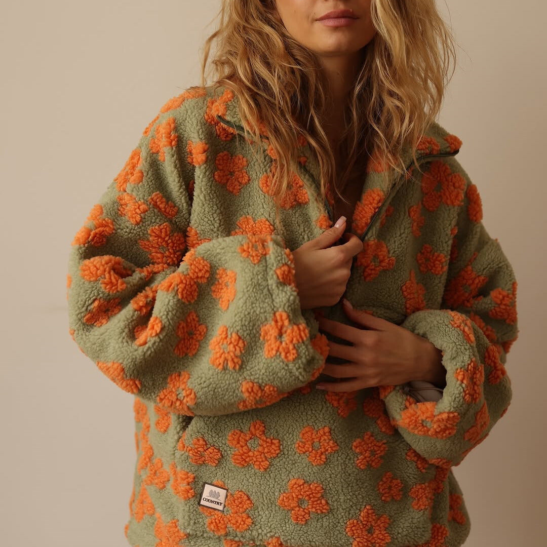 Silky Floral Hooded Sweatshirt For Women | Marielle