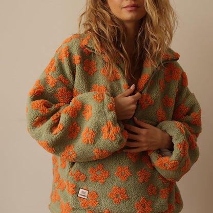 Silky Floral Hooded Sweatshirt For Women | Marielle