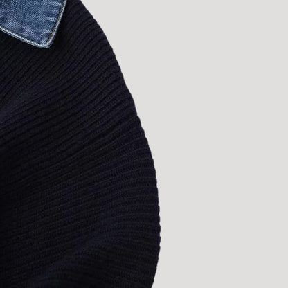 Hillside Knit cardigan with contrast trim for women | Selene