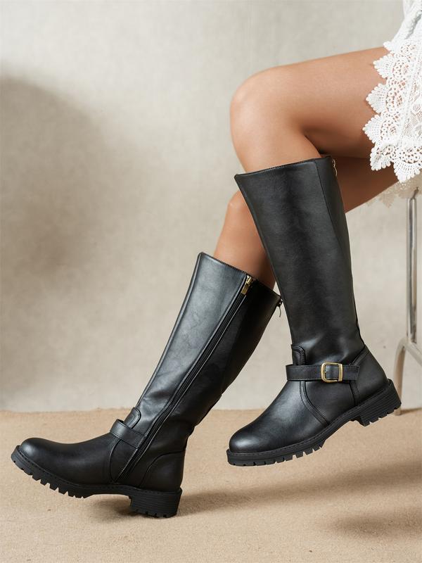 Lakeside Low Heel Knee High Boots For Women | Clara