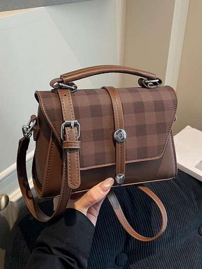 Memorable Trendy Contrast Stitching Small Square Shoulder Bag For Women | Liorenna